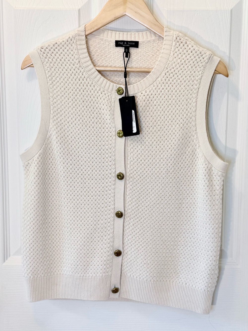 Rag & Bone ⭐️NEW⭐️ Women’s Jax Sleeveless Sweater Vest Cream - Size Large